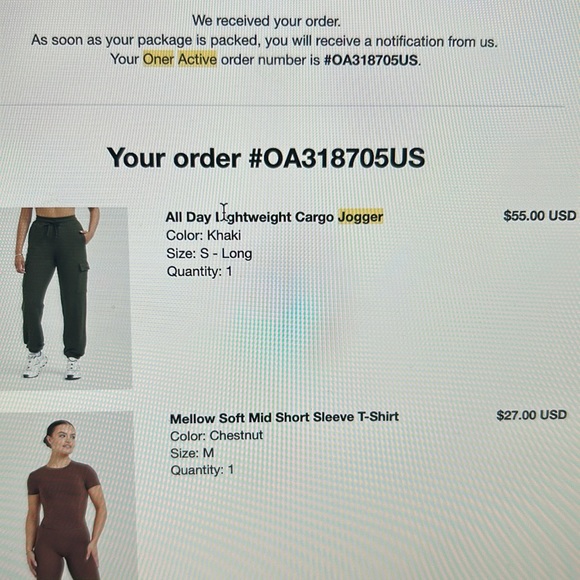 ONER ACTIVE Cargo Joggers sz S - Picture 6 of 6